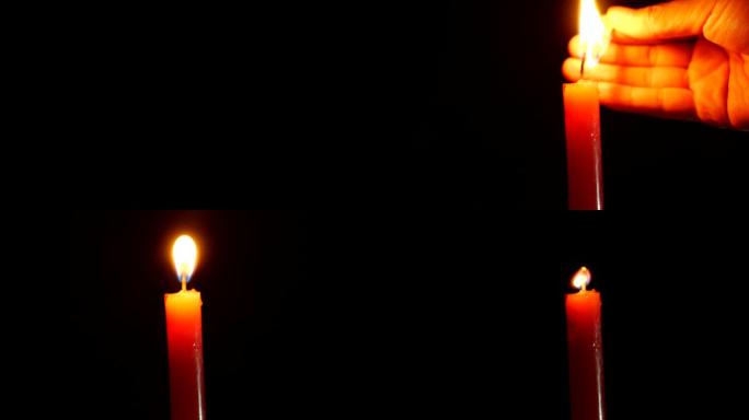 【4k原创】黑夜点燃蜡烛熄灭