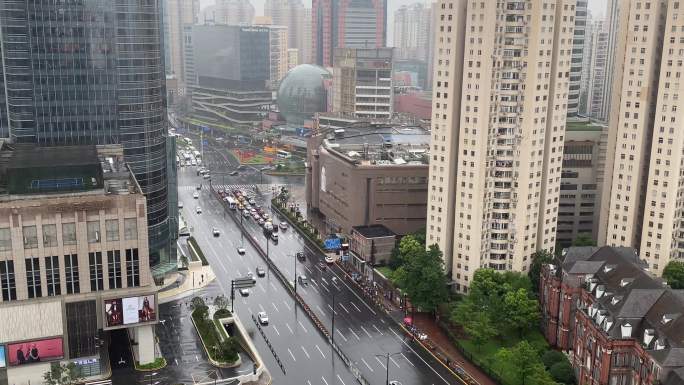 4k原素材-雨中的上海