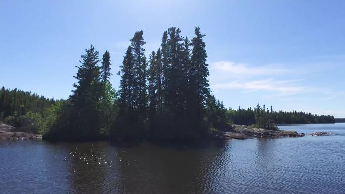 4K湖边树林水流纯净美好