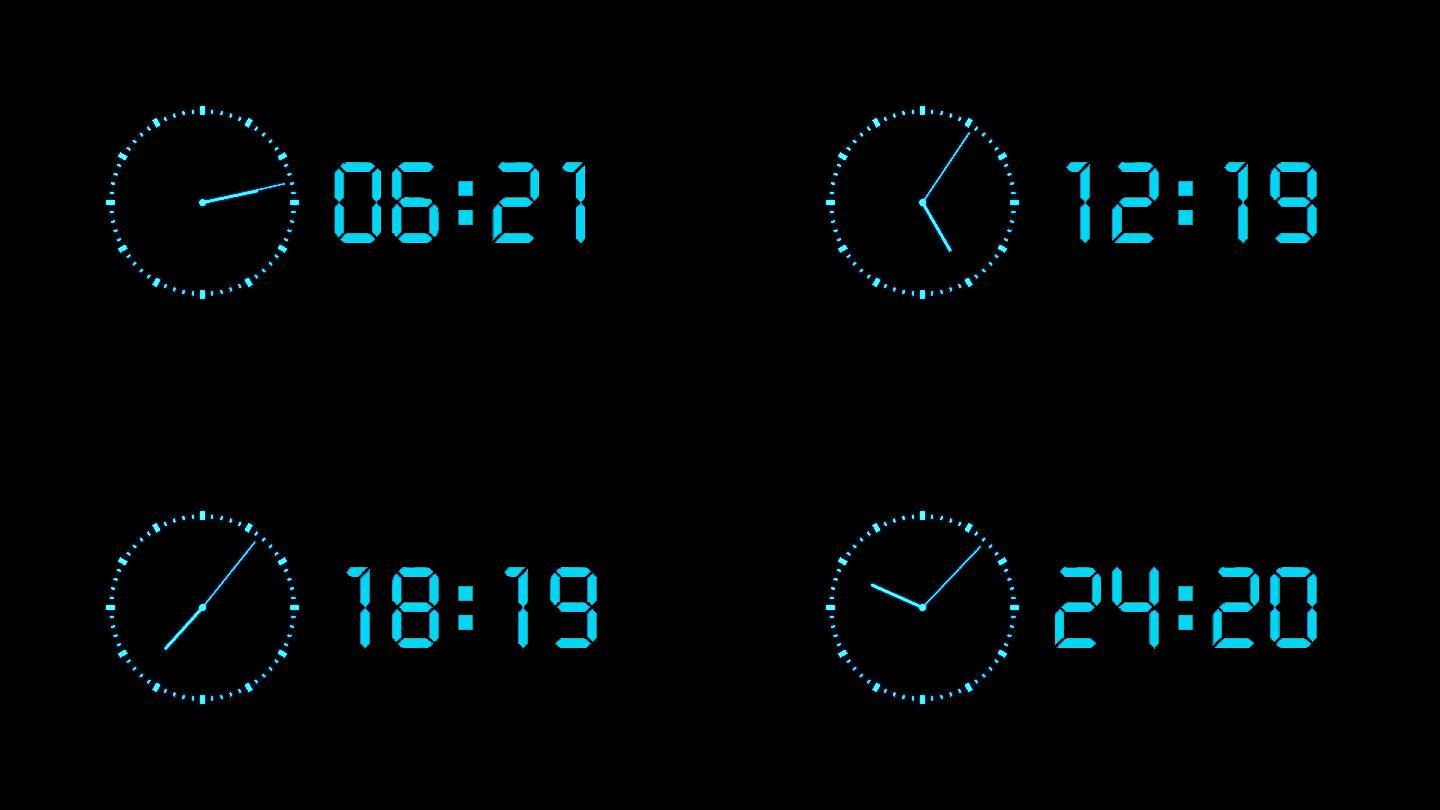 液晶30秒蓝色科技时钟顺数快速通道视频