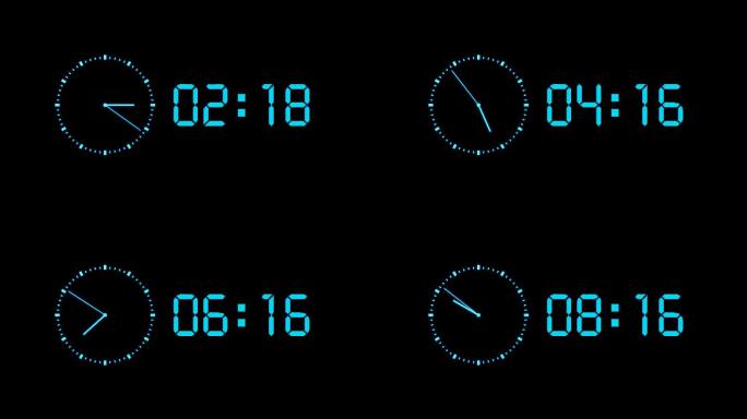 液晶10秒蓝色科技时钟顺数快速通道视频