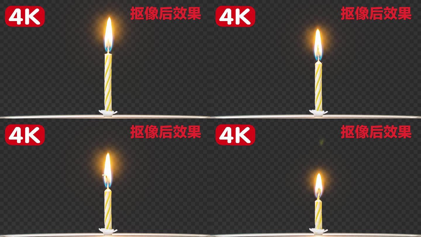 4K生日蜡烛燃烧01-抠像通道