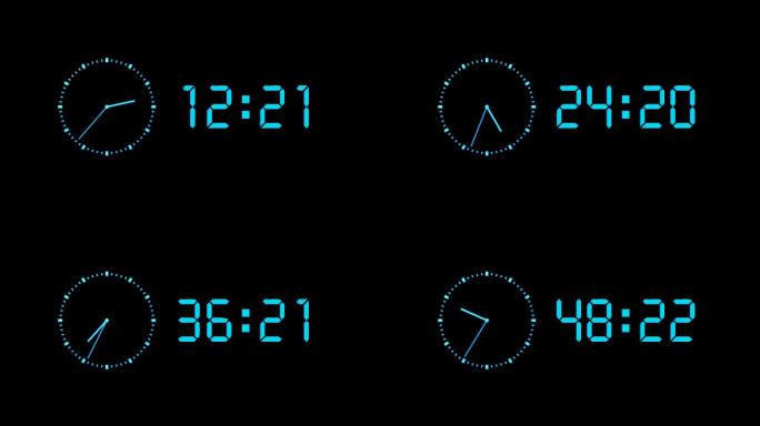 液晶1分钟蓝色科技时钟顺数快速通道视频