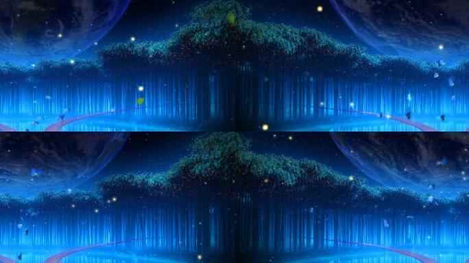 唯美森林星空背景