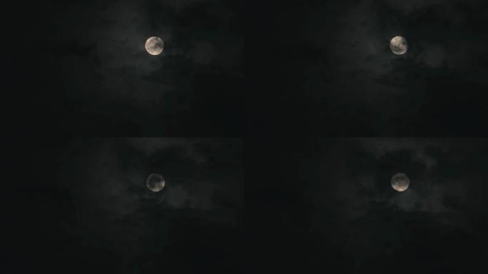 乌云遮月月亮空景微电影素材月亮夜景