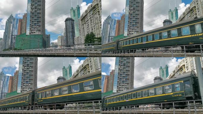 城市里的绿皮火车韶山8型