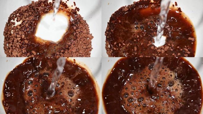 咖啡加水冲泡饮用咖啡粉速溶