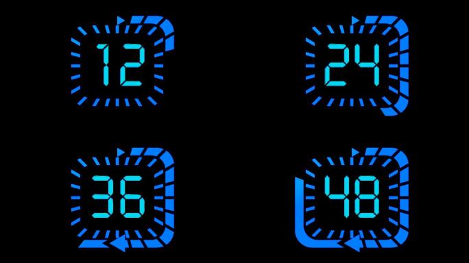 液晶1分钟蓝色科技时钟顺数通道视频4