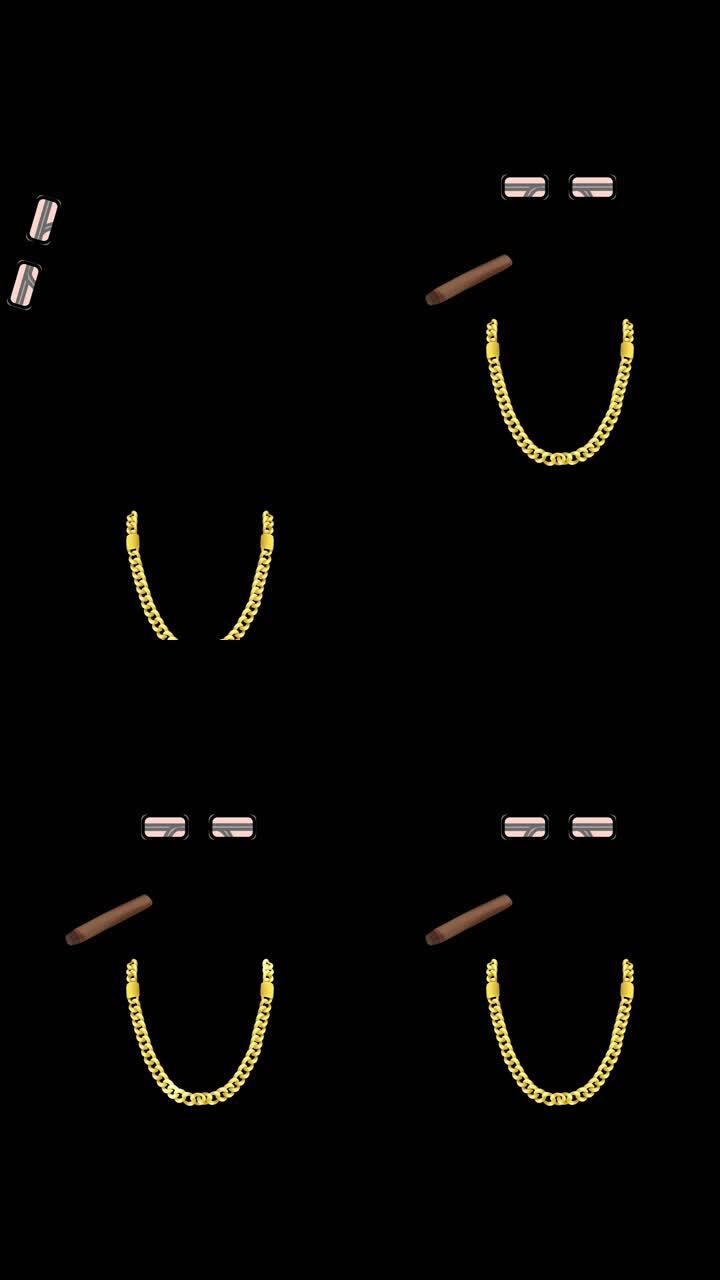 墨镜金链子抽烟02_1080x1920_高清视频素材下载(编号:4786442)_影视