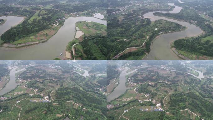 四川跑马滩河航拍4K