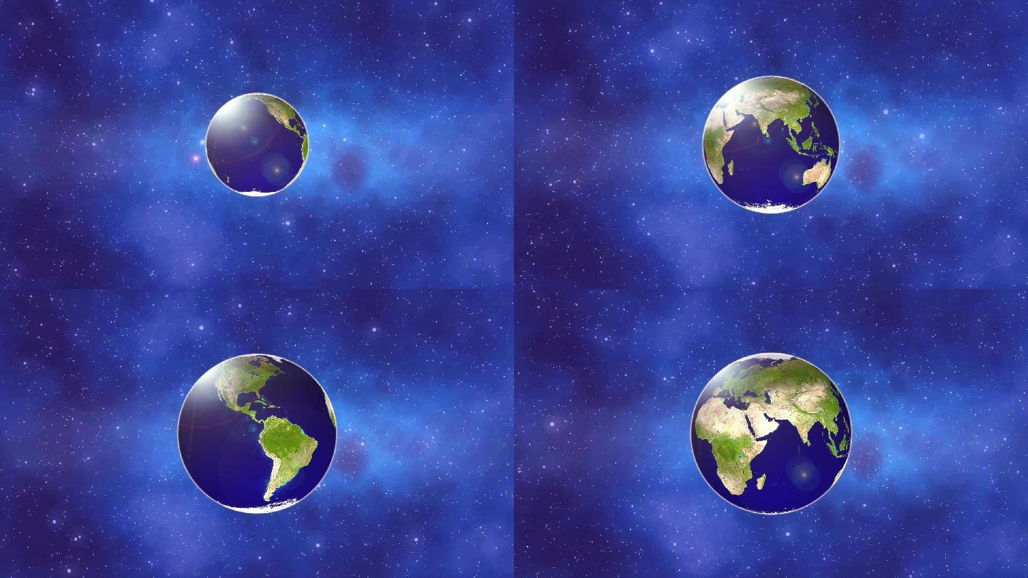地球旋转地球转动（顺时针）AE模板