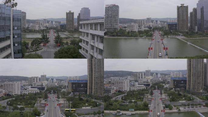 4K-原素材-天水大众中路航拍