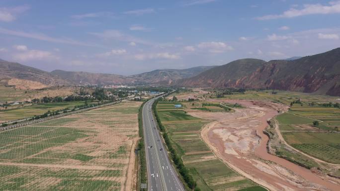 4K-原素材-连霍高速航拍