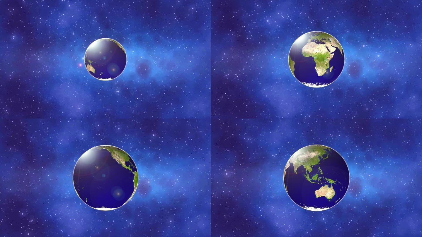 地球旋转地球转动（逆时针）AE模板