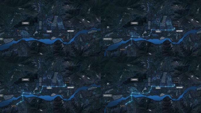 西藏拉萨智能公交科技发光地形