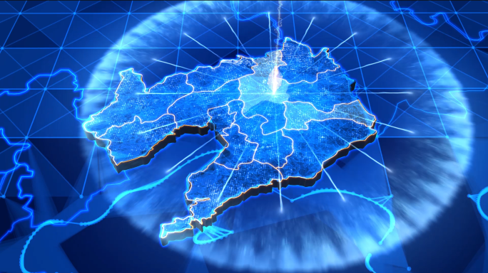 辽宁省科技三维地图连接中国及世界