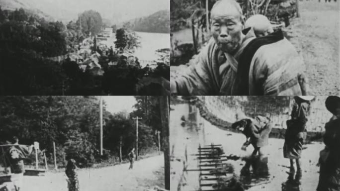 20年代日本农村农民生活劳动水稻习俗风光