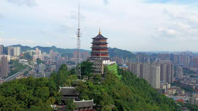 航拍贵阳东山寺遗址