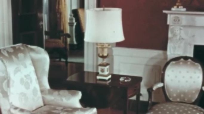 50年代华盛顿白宫房屋书房会客室家具装修