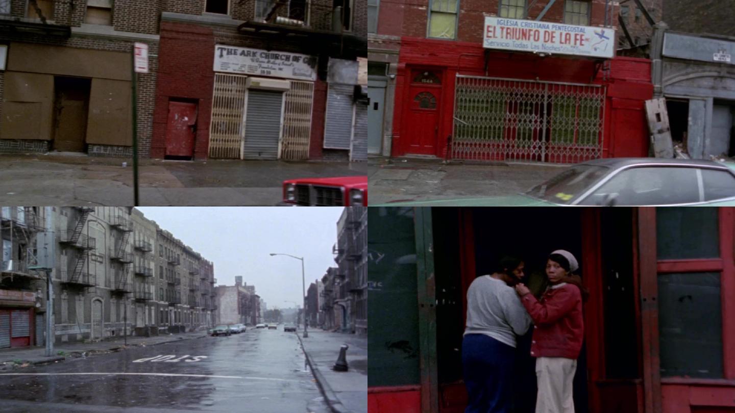 80年代纽约布鲁克林皇后区街道破烂贫民区