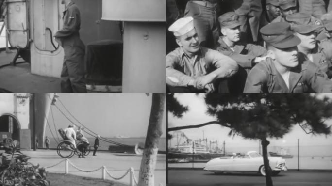 1945年美国军舰海军陆战队第六师士兵