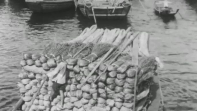 30年代湛江街道码头货船鉴江九洲江运输