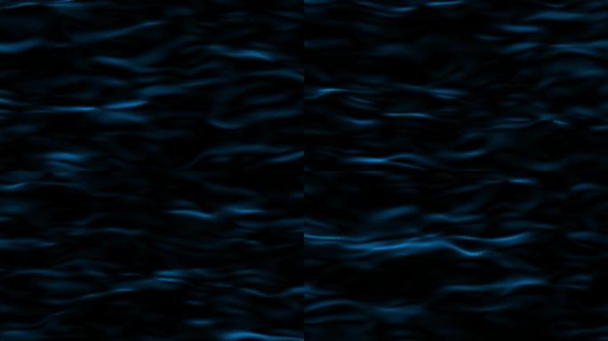 4K深蓝色流动波浪丝绸波纹无缝循环