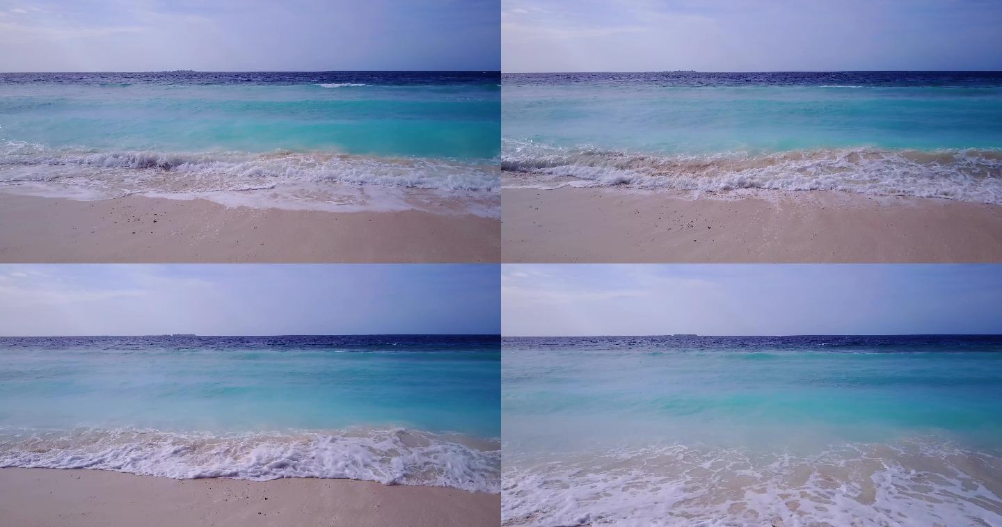 4K海洋沙滩海浪拍岸大海海水海浪蓝天海洋