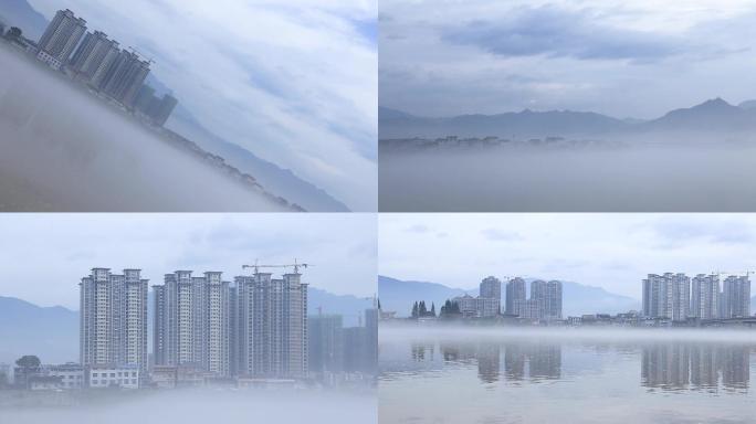 雾景雾中城市