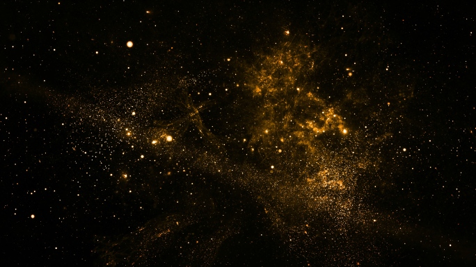 【4K宇宙背景】金色星云科技时空科幻星空
