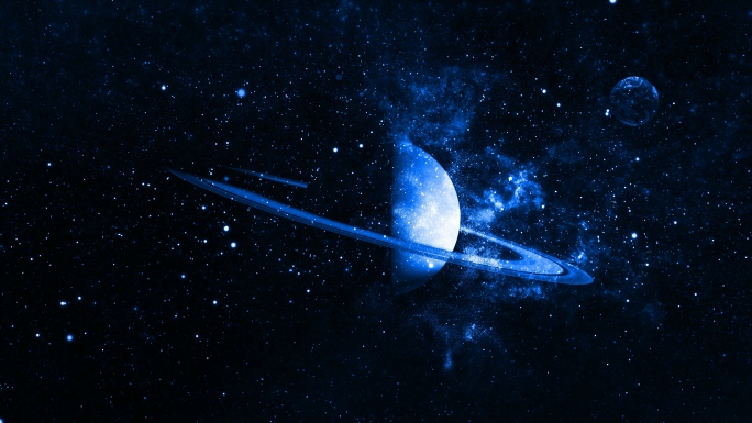 【4K宇宙背景】星环土星银河星云虚拟科技