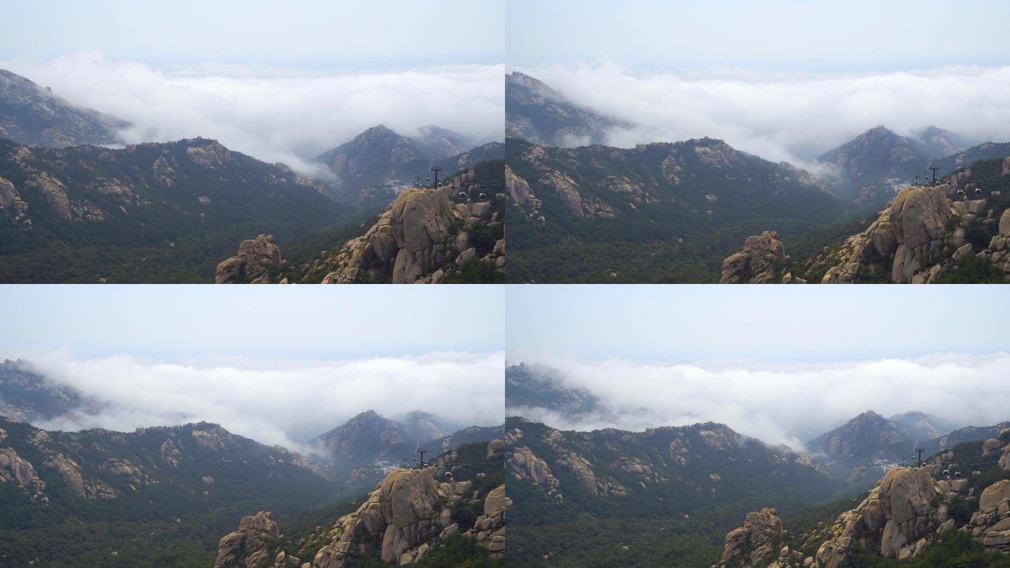 4K山川云雾-青岛崂山-巨峰索道