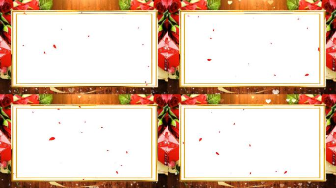 温馨情人节玫瑰花透明边框-循环
