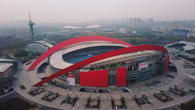 南京奥体中心体育场体育馆4K航拍