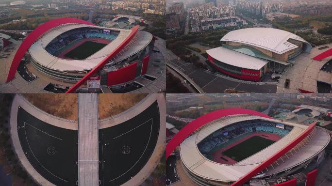 南京奥体中心体育场体育馆4K航拍