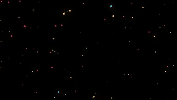 4K彩色星星粒子下落通道视频-无缝循环
