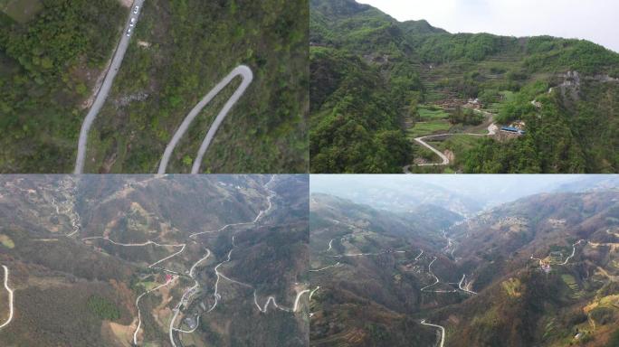 大山深处盘山道路通村公路