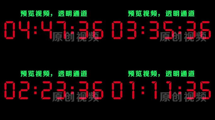 【原创】液晶红色数字6分钟倒数倒计时
