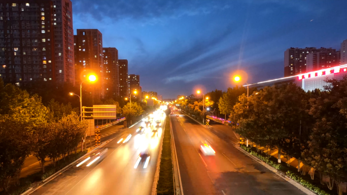 车流城市交通夜景