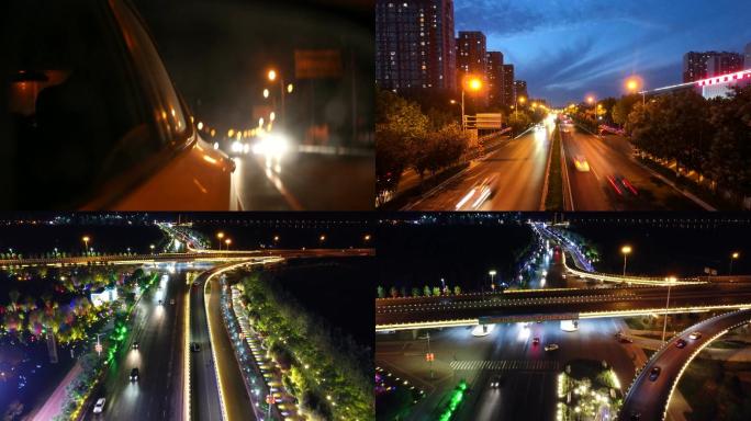 车流城市交通夜景