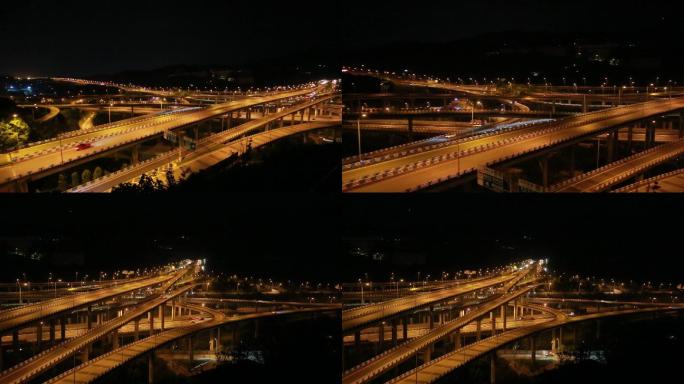 中国重庆最复杂立交桥盘龙立交夜景