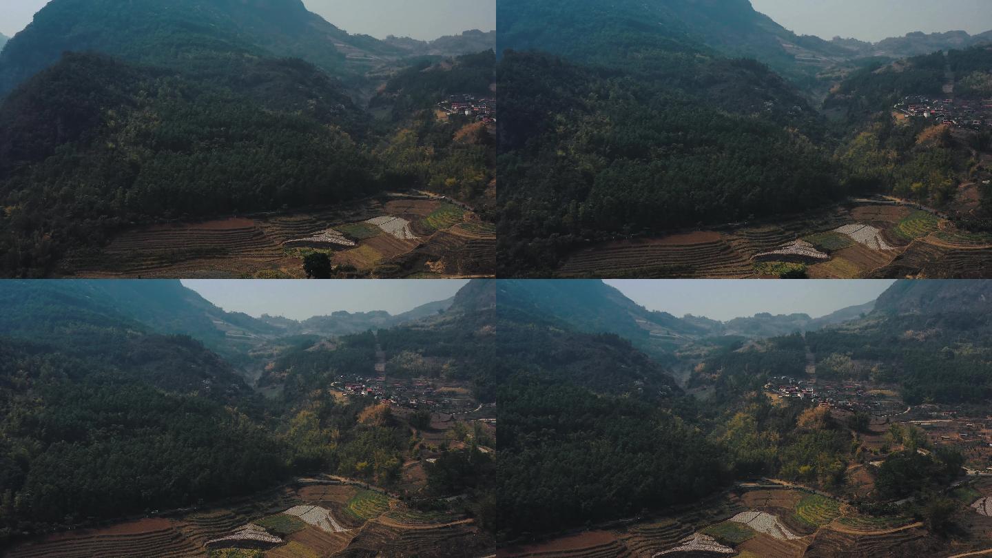 4k航拍，隐藏在云南大山里的民族村落