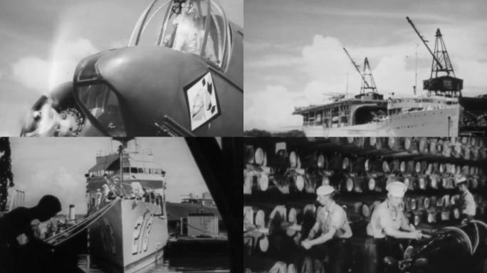 美军驻菲律宾殖民地海军士兵维修保养军舰基