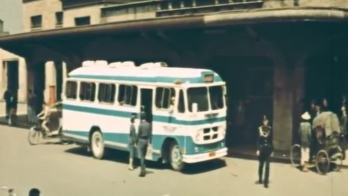 60年代台湾高雄台北火车站公共汽车街道