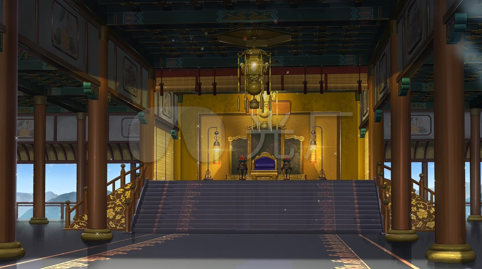 宫廷大殿场景_1920x1072_高清视频素材下载(编号:4815962)_舞台背景
