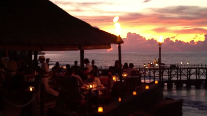 巴厘岛海岸黄昏海边晚霞傍晚日落延时