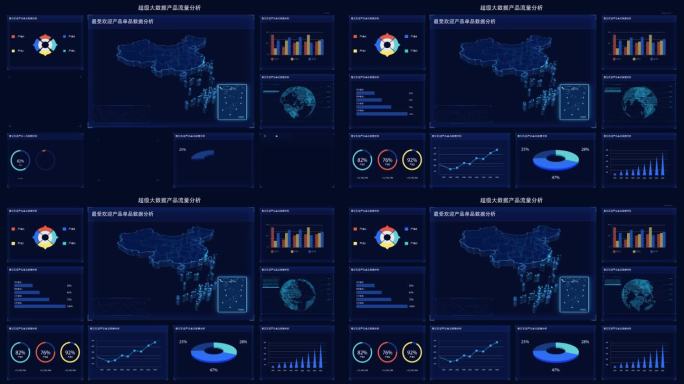 科技大数据图表分析平台中国地图版科技面板