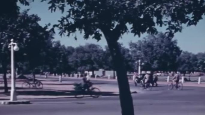 50年代印度新德里印度门街道建筑街头白牛