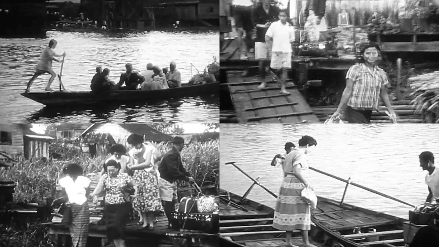 40年代泰国外国人游客旅游湄南河昭披耶河