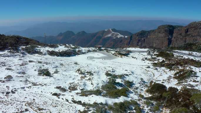 航拍轿子雪山